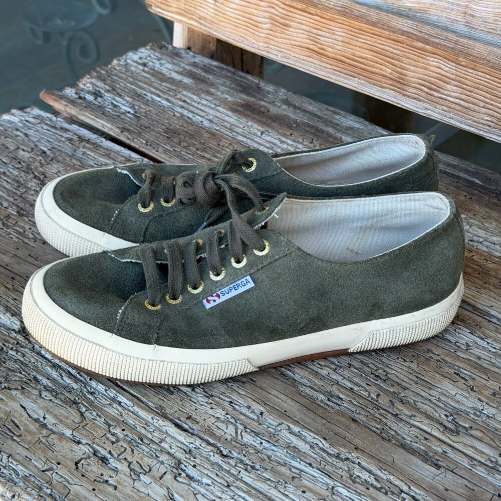 SUPERGA Suede Olive Green Sneakers EU 39 US 8